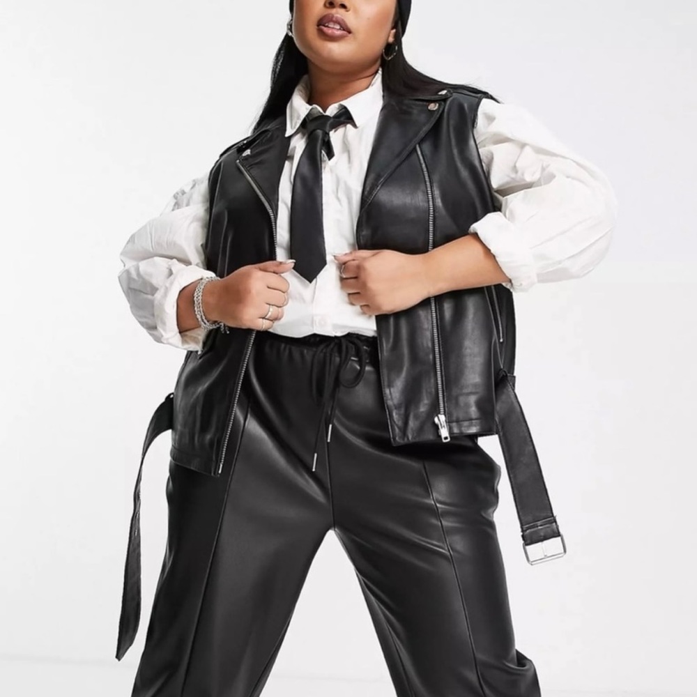 NWT ASOS Barney’s Originals Real leather vest